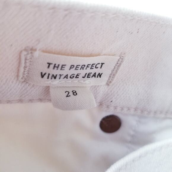 Madewell The Perfect Vintage Jeans High Rise Cream Denim 5-Pockets Cotton Blend - Picture 4 of 12